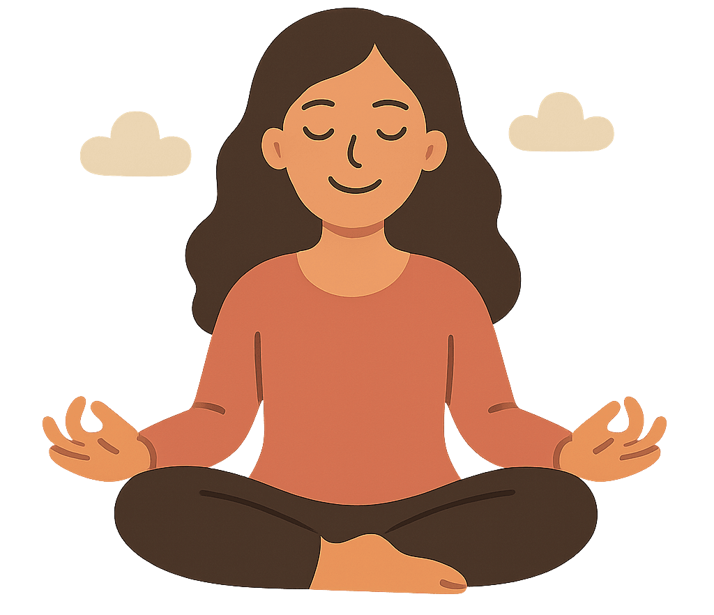 Ilustrácia dieťaťa cvičiaceho mindfulness